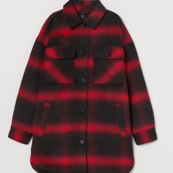 H&M divided buffalo plaid shacket - Picture 2 of 6